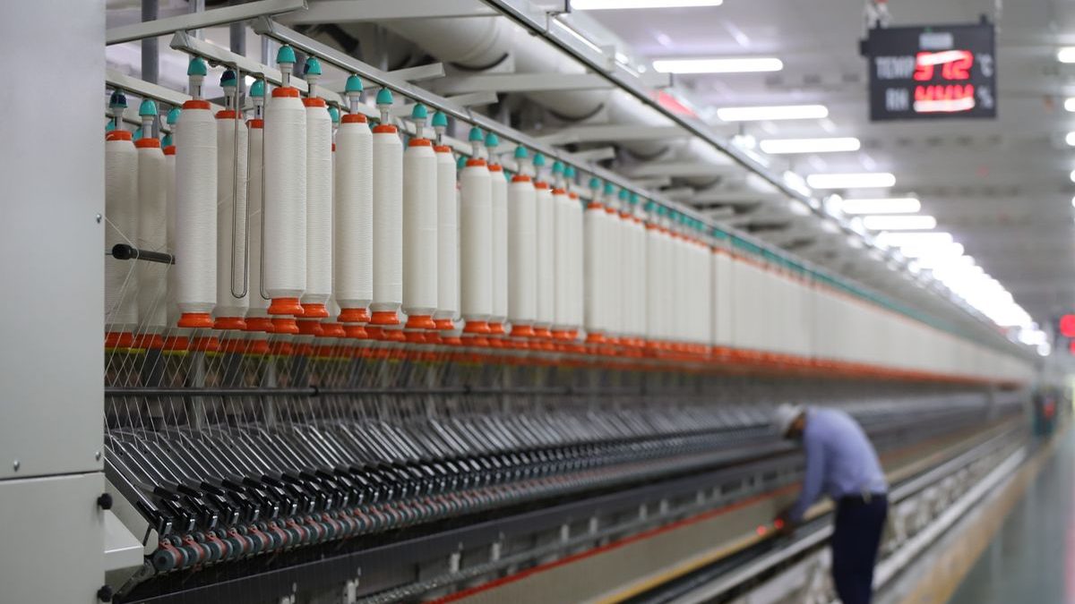 Industrial production line driven by permanent magnet DC motors in a manufacturing plant